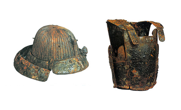 Black-lacquered five-layered metal armor(re-buried at Zuihoden)